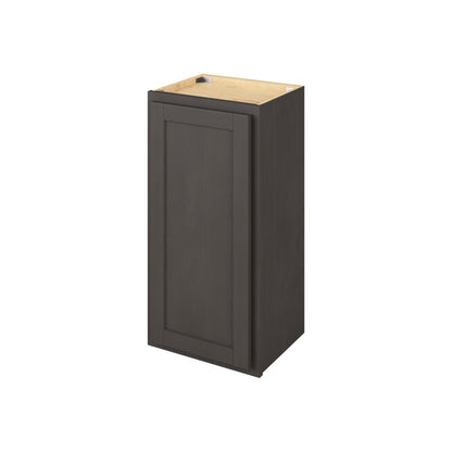 15"W x 30"H Wall Cabinet with Single Door and Two Shelves in Hatteras Slate
