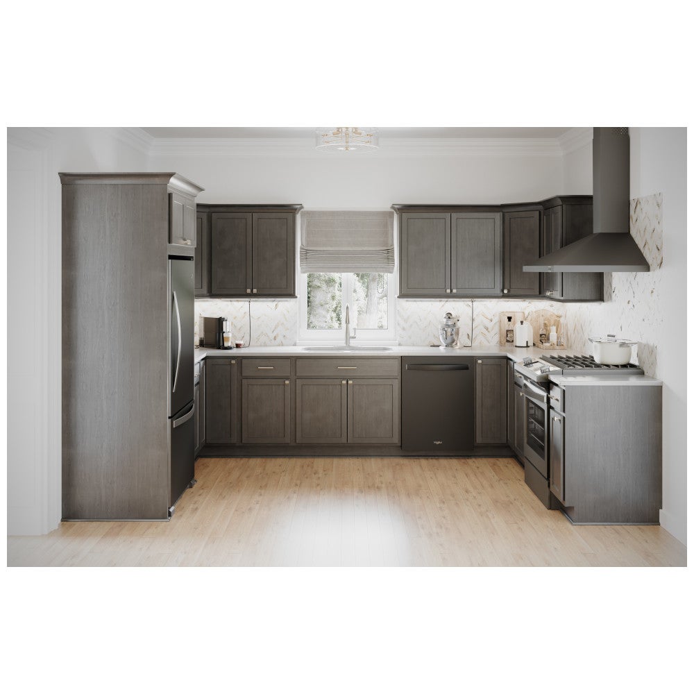 15"W x 30"H Wall Cabinet with Single Door and Two Shelves in Hatteras Slate, view 3