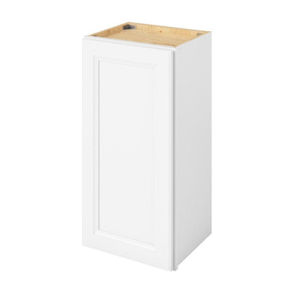 15"W x 30"H Wall Cabinet with Single Door and Two Shelves in Maui Polar White