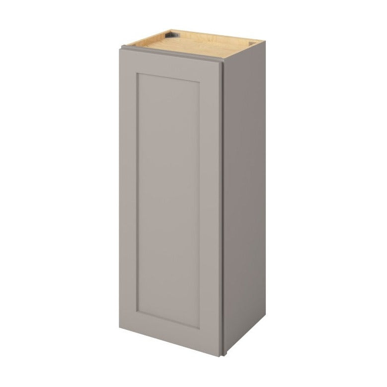 15"W x 36"H Wall Cabinet with Single Door and Two Shelves in Catalina Pebble Grey