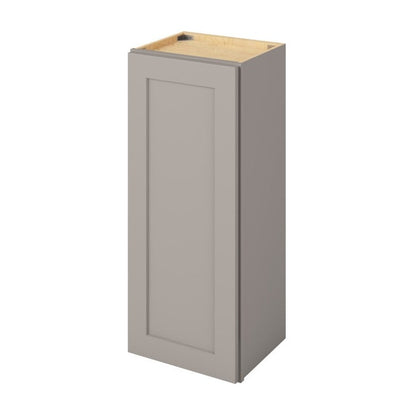 15"W x 36"H Wall Cabinet with Single Door and Two Shelves in Catalina Pebble Grey