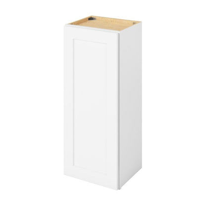 15"W x 36"H Wall Cabinet with Single Door and Two Shelves in Catalina Polar White
