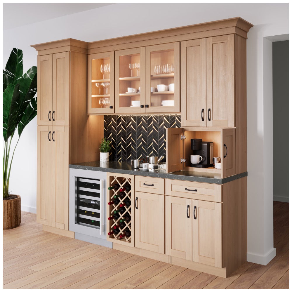 15"W x 36"H Wall Cabinet with Single Door and Two Shelves in Catalina Sandstone, view 3