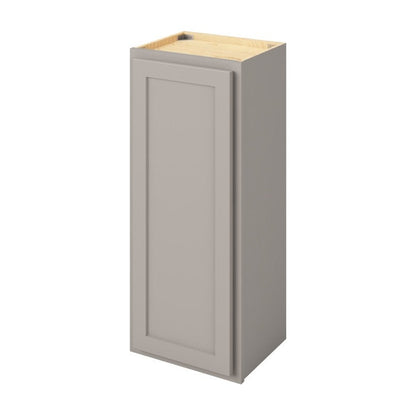 15"W x 36"H Wall Cabinet with Single Door and Two Shelves in Hatteras Pebble Grey