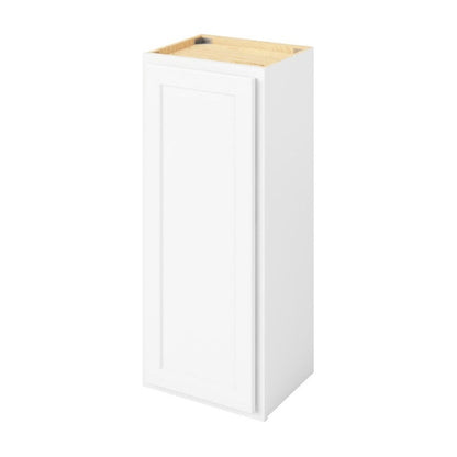 15"W x 36"H Wall Cabinet with Single Door and Two Shelves in Hatteras Polar White