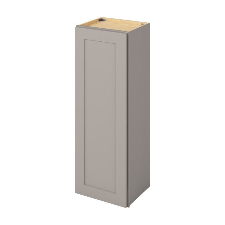 15"W x 42"H Wall Cabinet with Single Door and Three Shelves in Catalina Pebble Grey