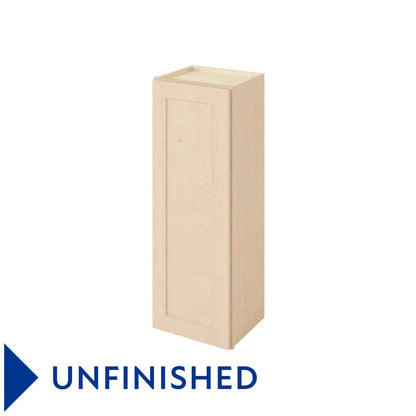 15"W x 42"H Wall Cabinet with Single Door and Three Shelves in Catalina Unfinished