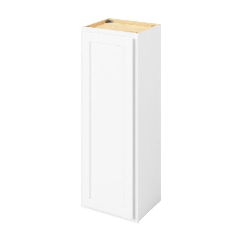 15"W x 42"H Wall Cabinet with Single Door and Three Shelves in Hatteras Polar White