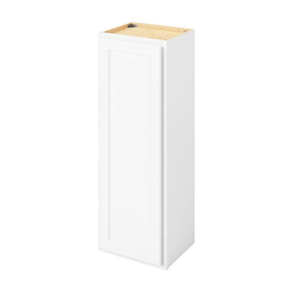 15"W x 42"H Wall Cabinet with Single Door and Three Shelves in Hatteras Polar White