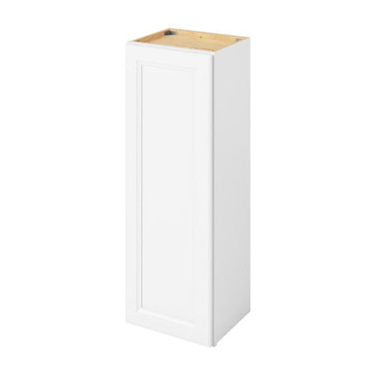 15"W x 42"H Wall Cabinet with Single Door and Three Shelves in Maui Polar White