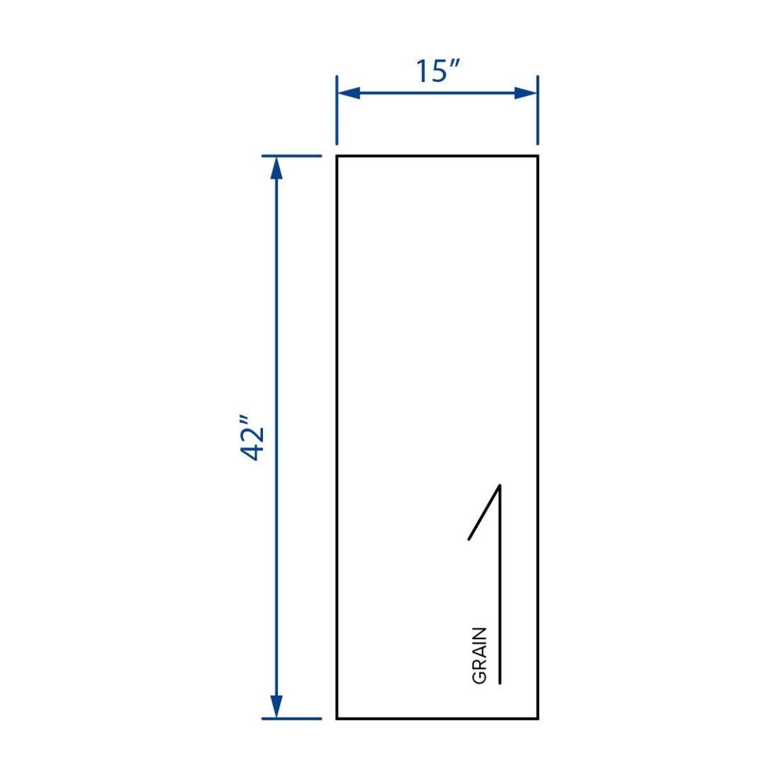 15"W x 42"H Wall End Panel in Polar White, view 2