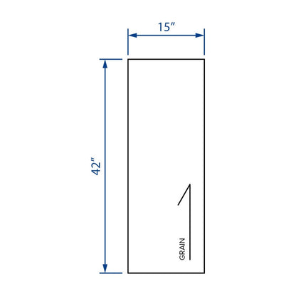 15"W x 42"H Wall End Panel in Polar White, view 2