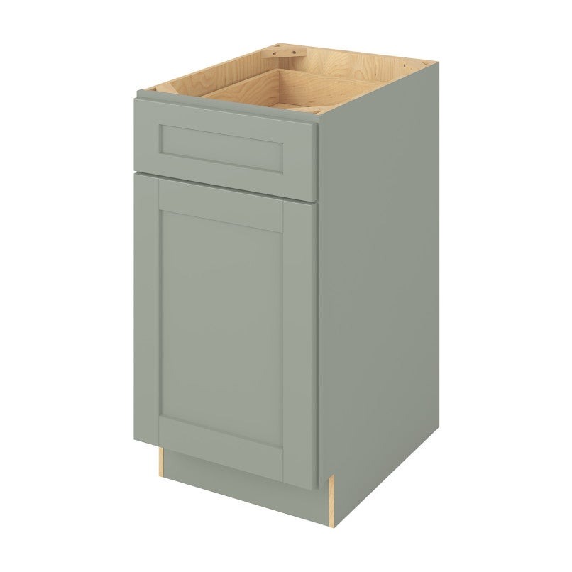 18"W Base Cabinet with One Door and One Drawer in Catalina Sage Green