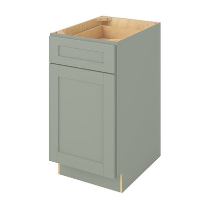 18"W Base Cabinet with One Door and One Drawer in Catalina Sage Green