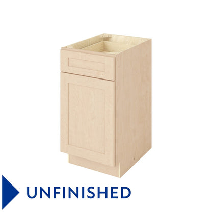 18"W Base Cabinet with One Door and One Drawer in Catalina Unfinished