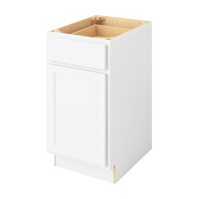 18"W Base Cabinet with One Door and One Drawer in Hatteras Polar White