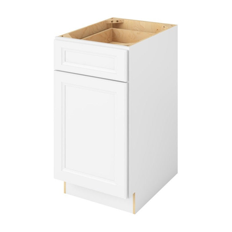 18"W Base Cabinet with One Door and One Drawer in Maui Polar White
