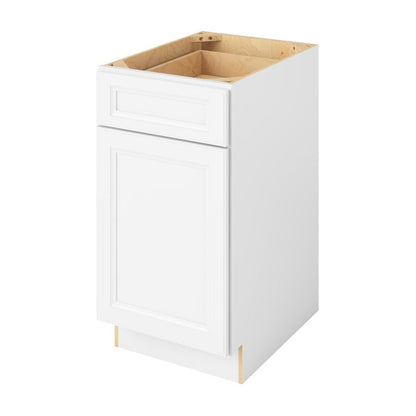 18"W Base Cabinet with One Door and One Drawer in Maui Polar White