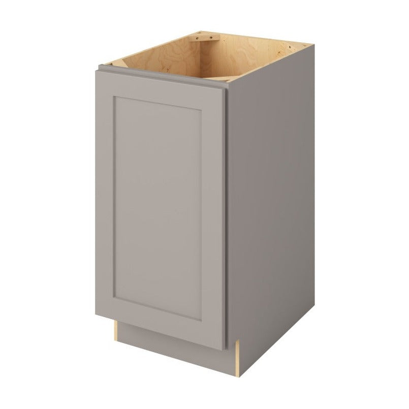 18"W Full Height Door Base Cabinet with One Door and Two Shelves in Catalina Pebble Grey