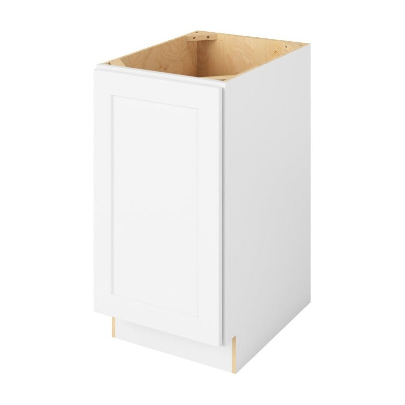 18"W Full Height Door Base Cabinet with One Door and Two Shelves in Catalina Polar White