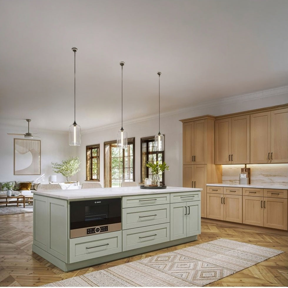 18"W Full Height Door Base Cabinet with One Door and Two Shelves in Catalina Sage Green, view 2