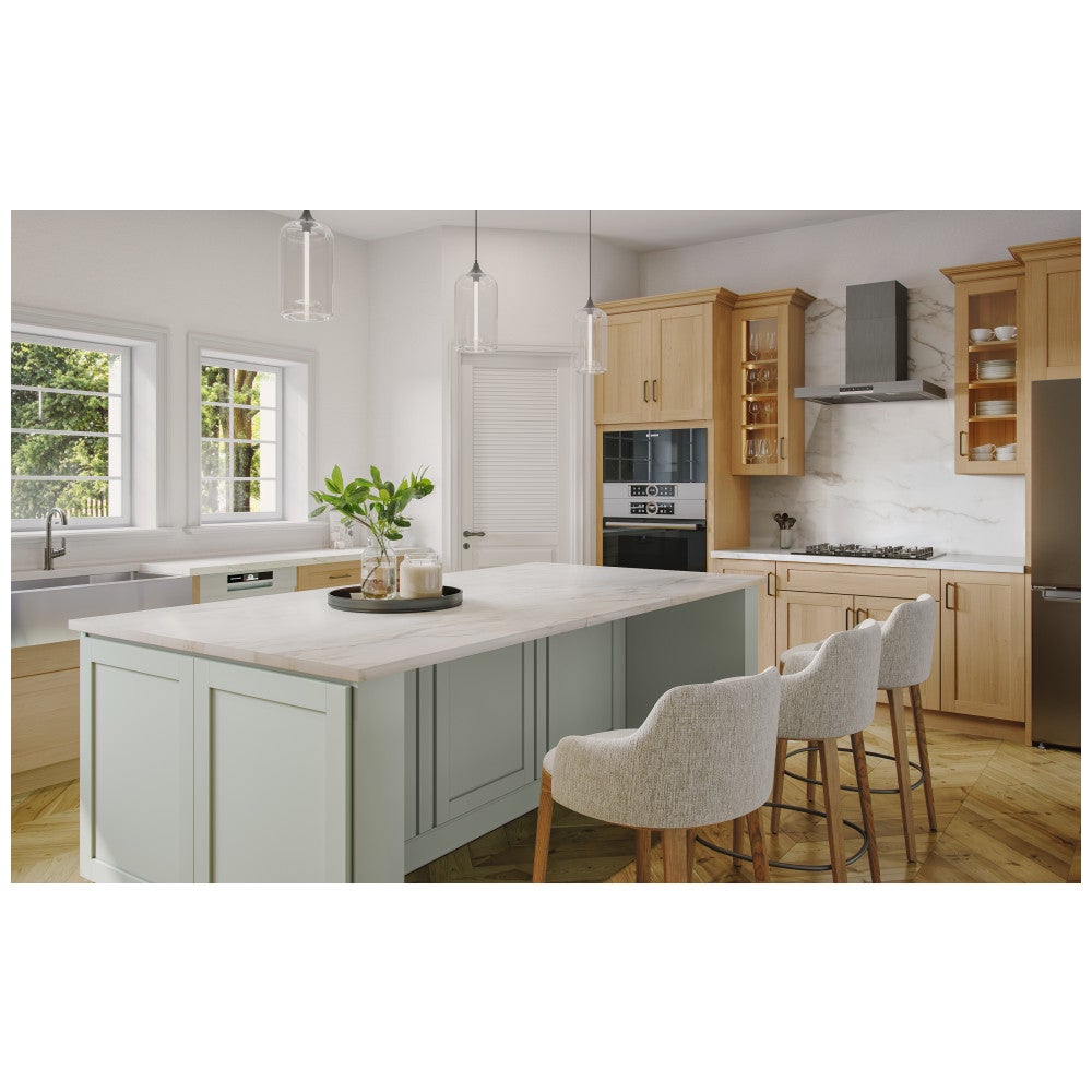 18"W Full Height Door Base Cabinet with One Door and Two Shelves in Catalina Sage Green, view 3