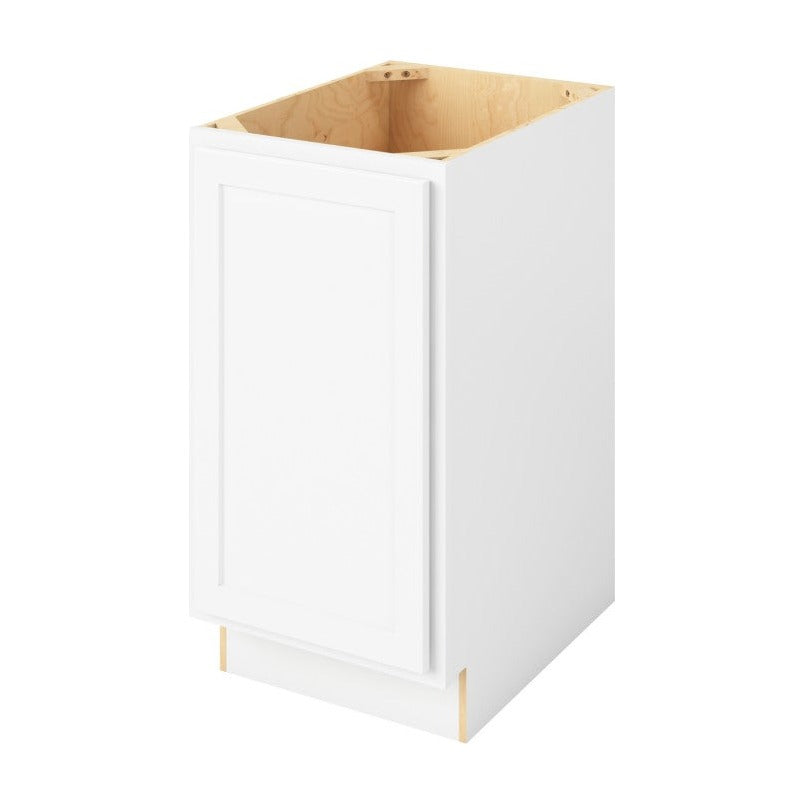 18"W Full Height Door Base Cabinet with One Door and Two Shelves in Hatteras Polar White