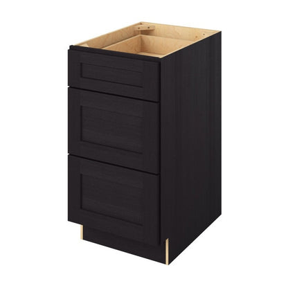 18"W Three Drawer Base Cabinet in Catalina Espresso