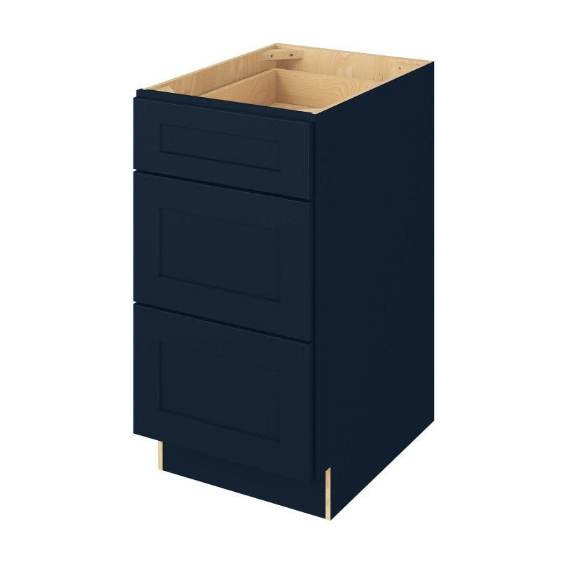 18"W Three Drawer Base Cabinet in Catalina Nautical Blue