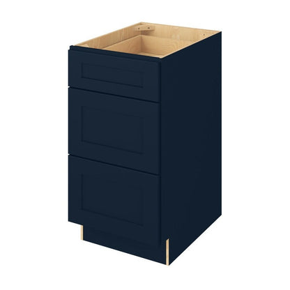 18"W Three Drawer Base Cabinet in Catalina Nautical Blue