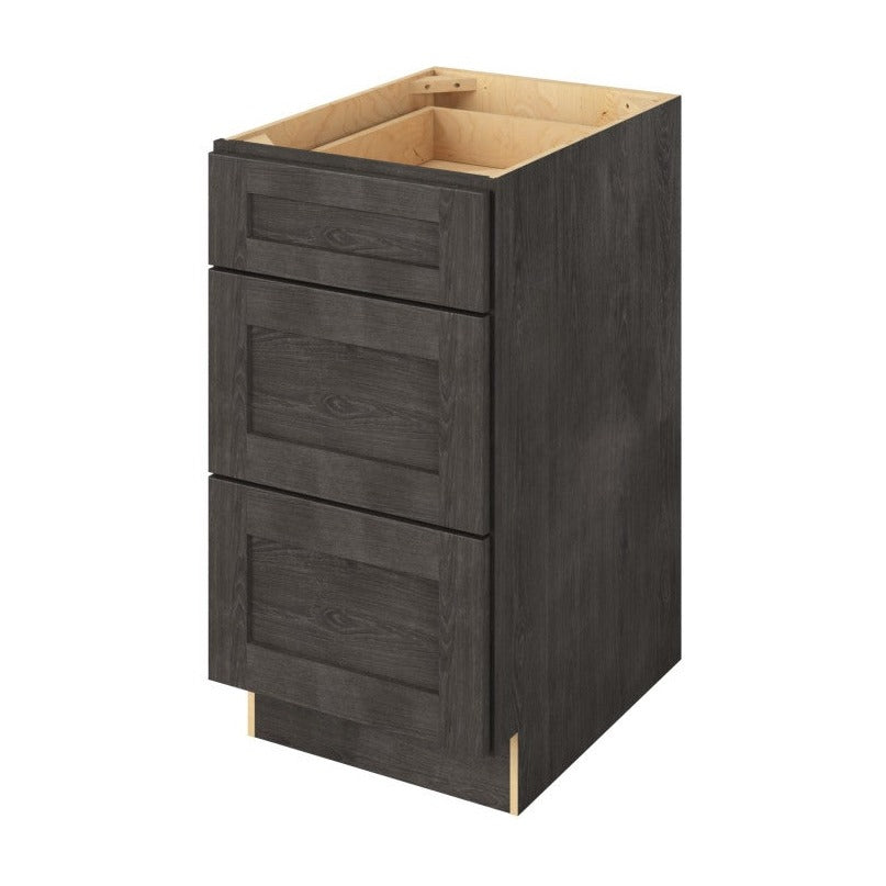 18"W Three Drawer Base Cabinet in Catalina Slate