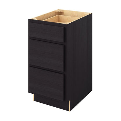 18"W Three Drawer Base Cabinet in Hatteras Espresso