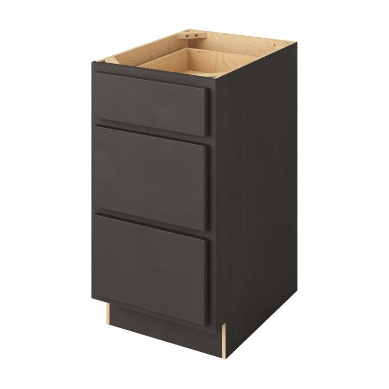 18"W Three Drawer Base Cabinet in Hatteras Slate