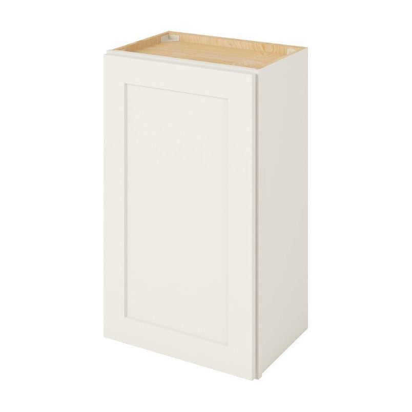 18"W x 30"H Wall Cabinet with Single Door and Two Shelves in Catalina Shell White