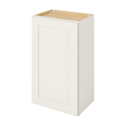 18"W x 30"H Wall Cabinet with Single Door and Two Shelves in Catalina Shell White