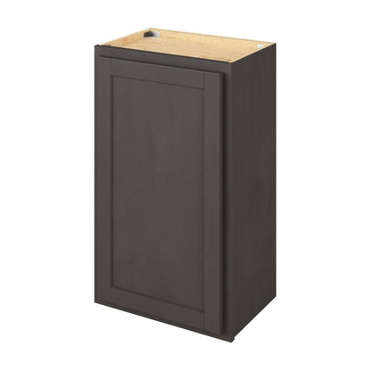 18"W x 30"H Wall Cabinet with Single Door and Two Shelves in Hatteras Slate