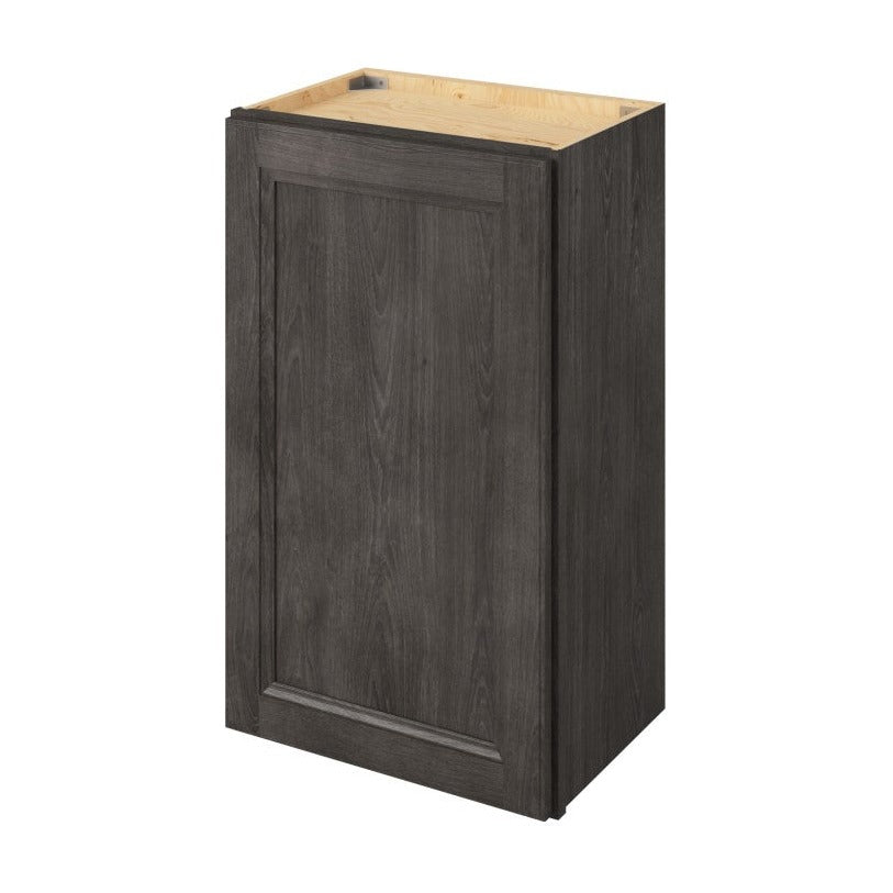 18"W x 30"H Wall Cabinet with Single Door and Two Shelves in Maui Slate