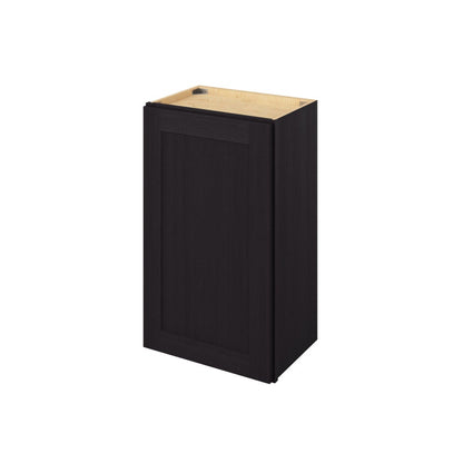 18"W x 30"H Wall Cabinet with Single Glass Door, Two Shelves and Matching Interior in Catalina Espresso