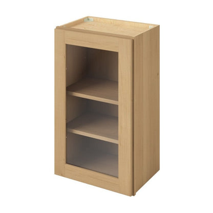 18"W x 30"H Wall Cabinet with Single Glass Door, Two Shelves and Matching Interior in Catalina Sandstone