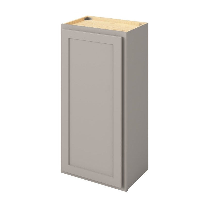18"W x 36"H Wall Cabinet with Single Door and Two Shelves in Hatteras Pebble Grey