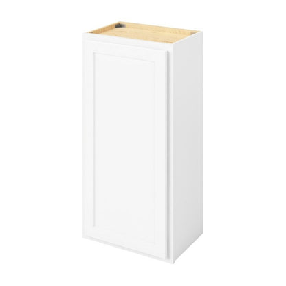 18"W x 36"H Wall Cabinet with Single Door and Two Shelves in Hatteras Polar White
