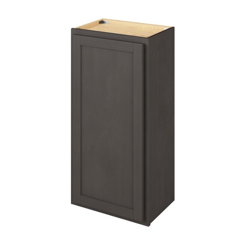 18"W x 36"H Wall Cabinet with Single Door and Two Shelves in Hatteras Slate