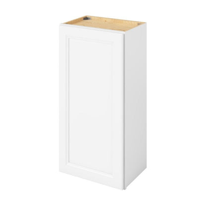 18"W x 36"H Wall Cabinet with Single Door and Two Shelves in Maui Polar White