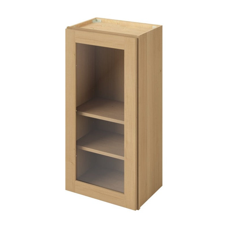 18"W x 36"H Wall Cabinet with Single Glass Door, Two Shelves and Matching Interior in Catalina Sandstone