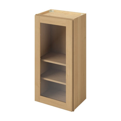 18"W x 36"H Wall Cabinet with Single Glass Door, Two Shelves and Matching Interior in Catalina Sandstone
