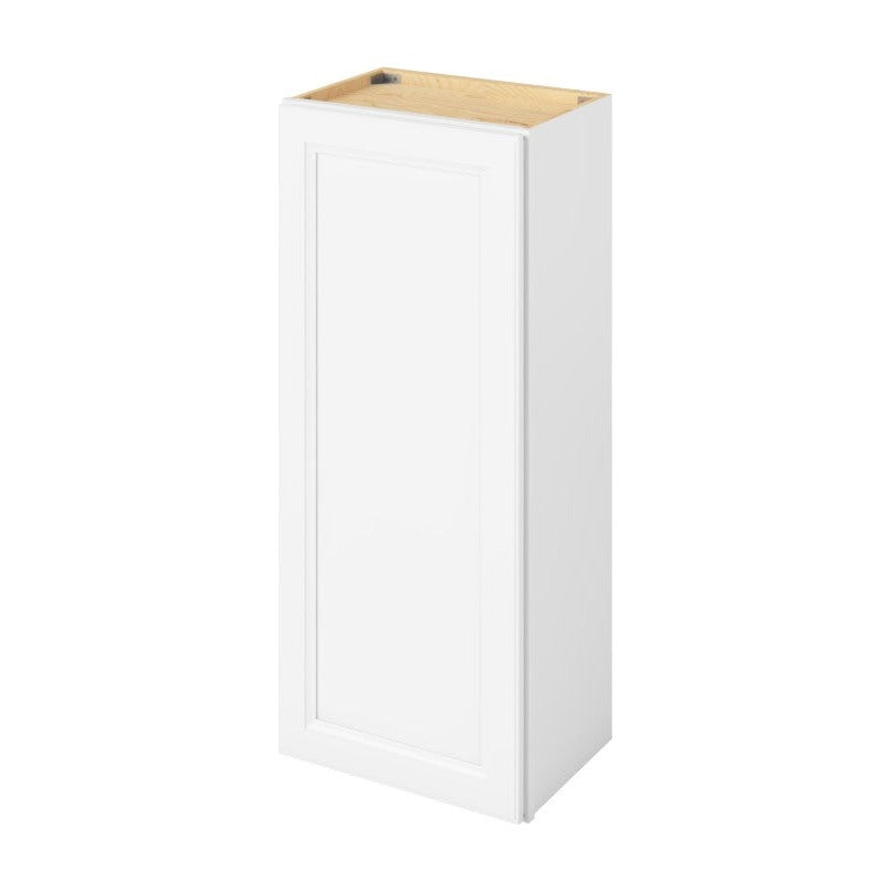 18"W x 42"H Wall Cabinet with Single Door and Three Shelves in Maui Polar White