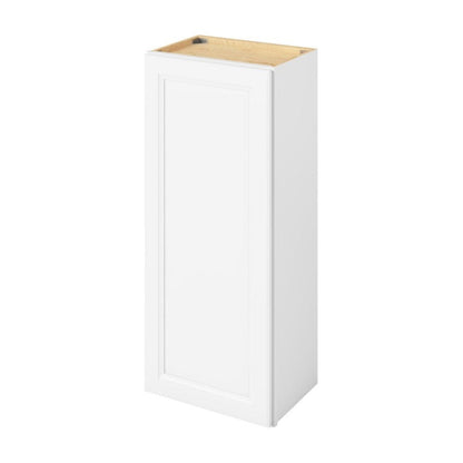 18"W x 42"H Wall Cabinet with Single Door and Three Shelves in Maui Polar White