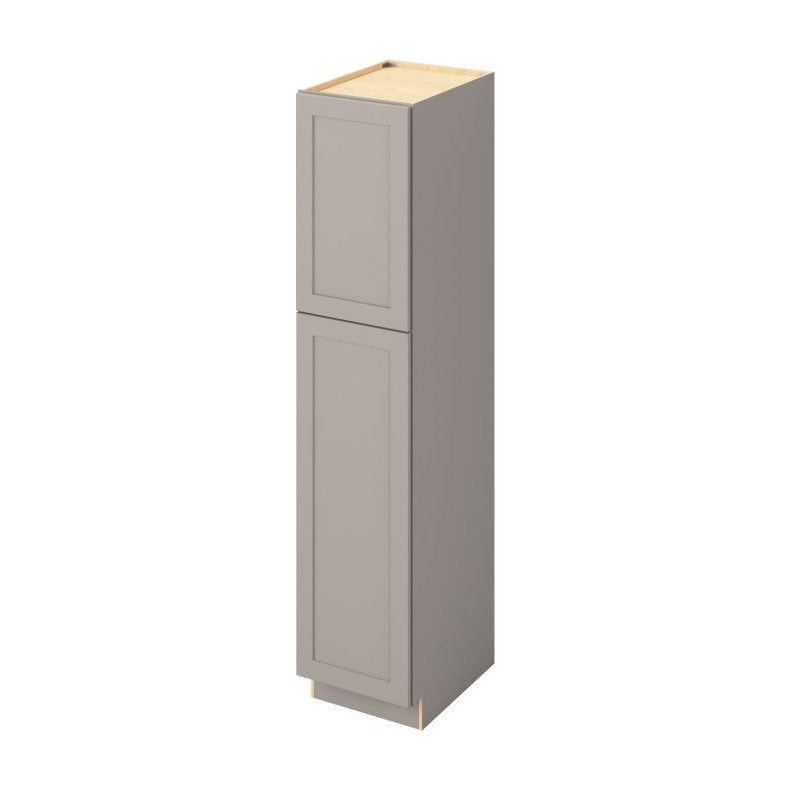 18"W x 84"H Pantry Cabinet with Double Doors and Six Shelves in Catalina Pebble Grey