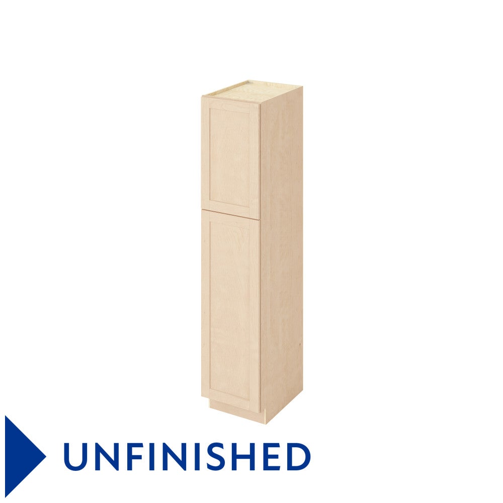 18"W x 84"H Pantry Cabinet with Double Doors and Six Shelves in Catalina Unfinished