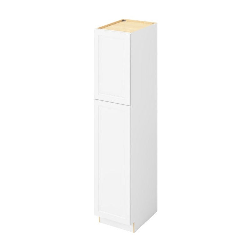 18"W x 84"H Pantry Cabinet with Double Doors and Six Shelves in Maui Polar White